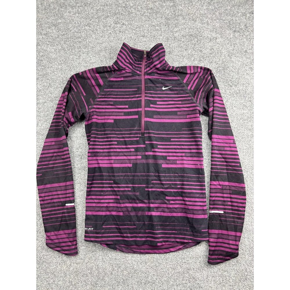 Nike Shirt Womens Small Purple Dri Fit Element Half Zip Running Top